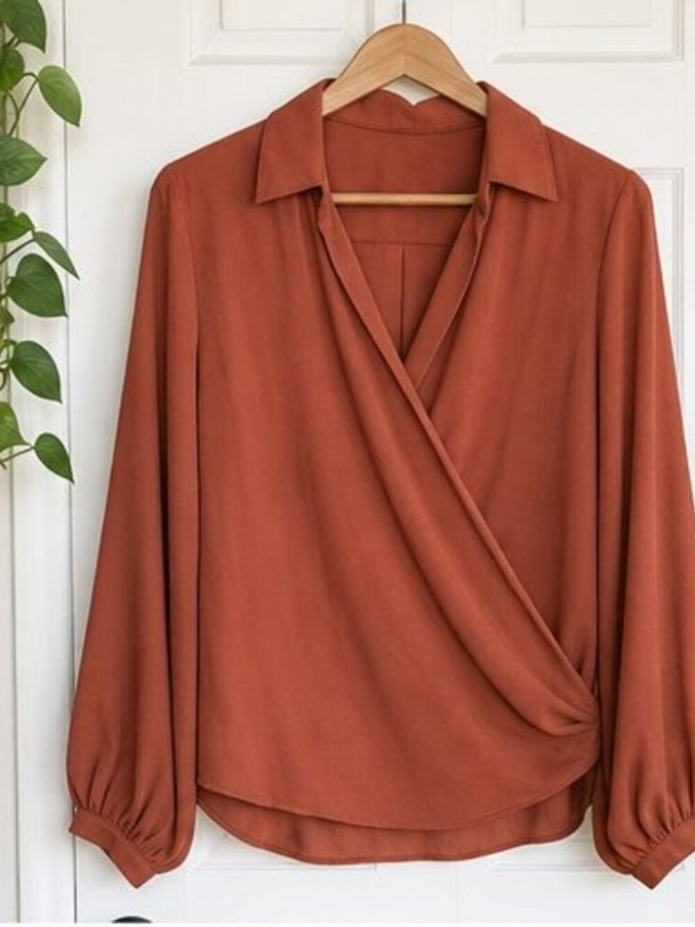 Rust Ruffle Blouse